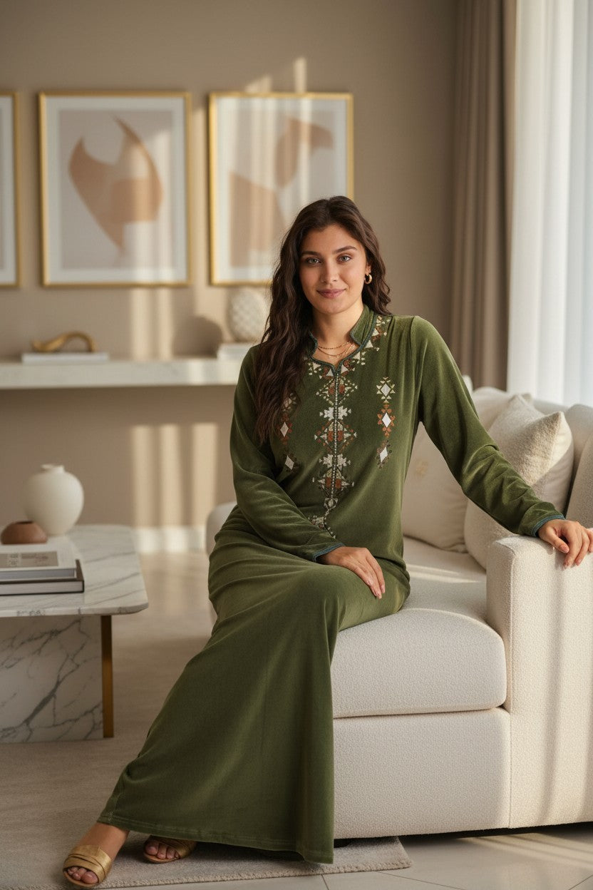 Nujoum Embroidered Abaya | FW26