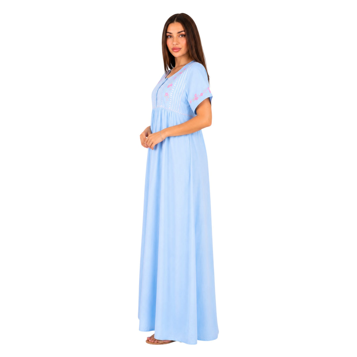 Embroidered Pleated Abaya