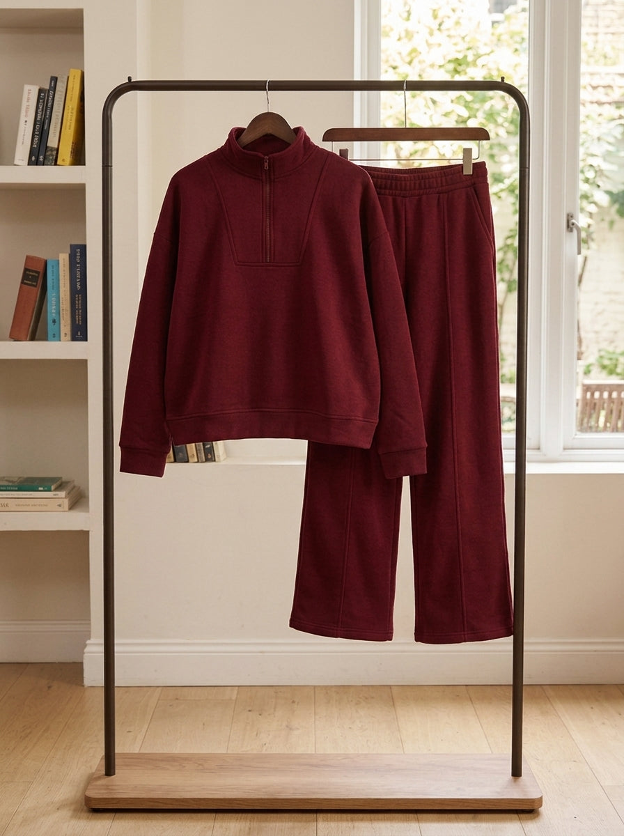 Farah Zip-Neck Pajama Set | FW26