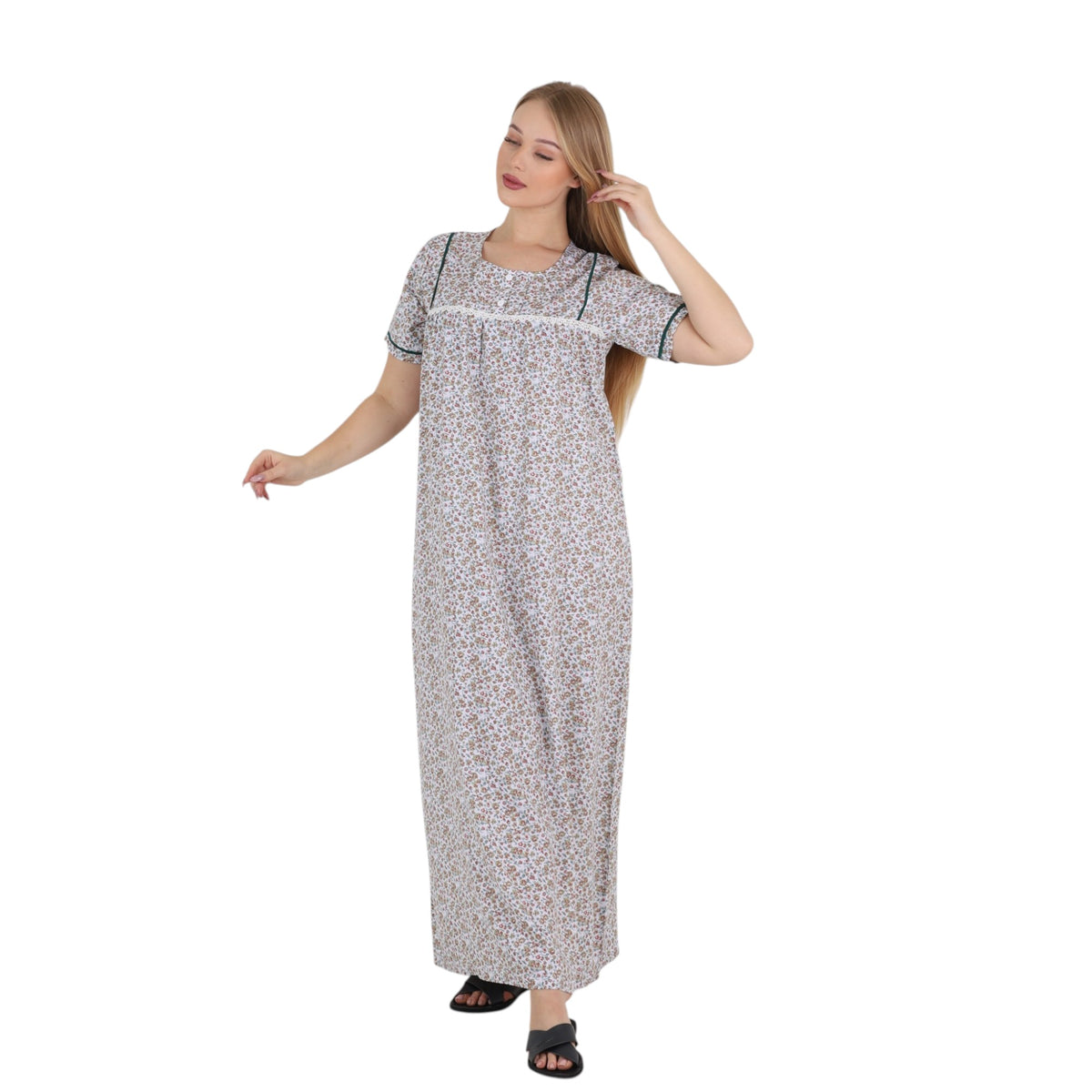 عباية منزلية بطبعة الزهور