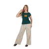 Orange Embroidered Wide-Leg Pajama Set