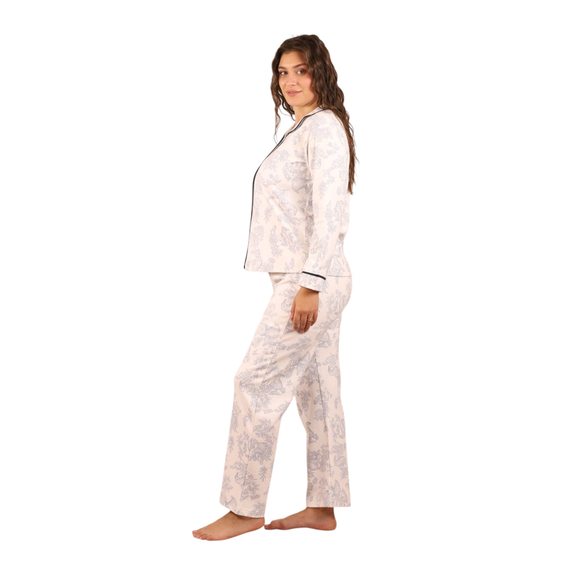 Classic Printed Buttoned Pajama Set | FW26
