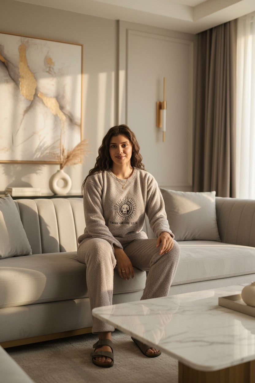 Sunburst Embroidered Pajama Set | FW26