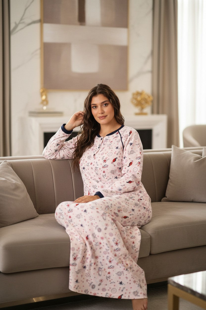 Elegant Printed Charm Nightgown | FW26