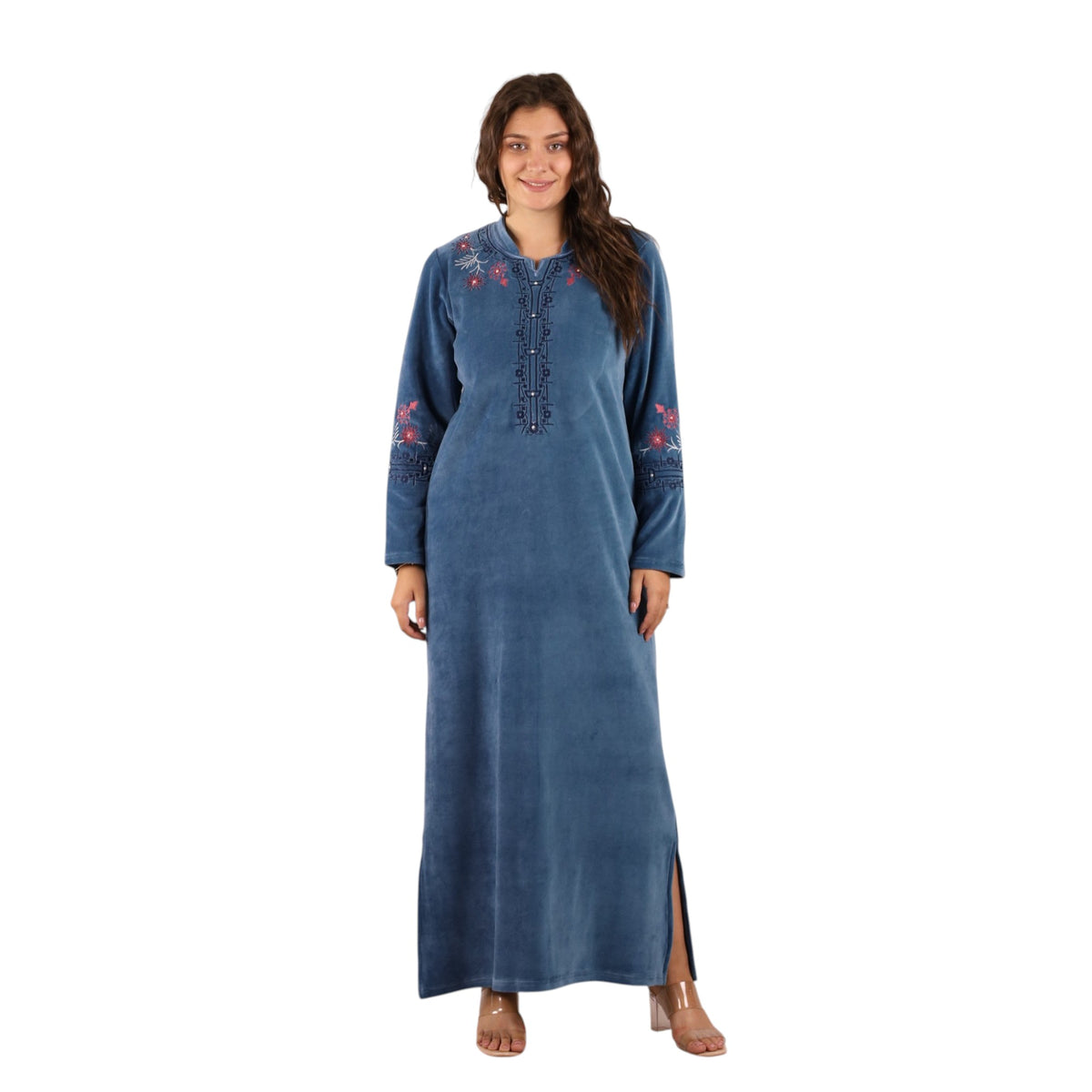 Ayla Embroidered Teal Abaya | FW26