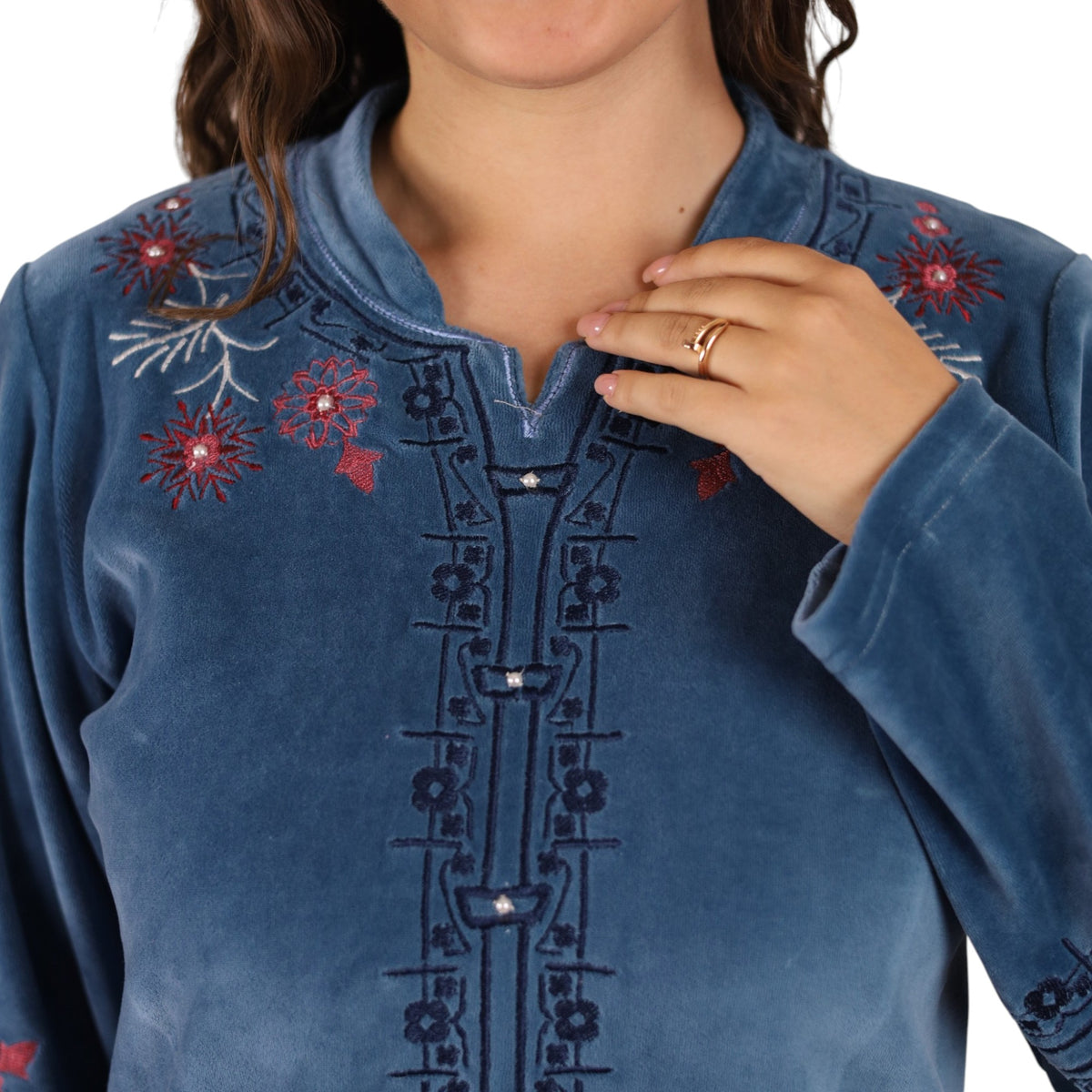 Ayla Embroidered Teal Abaya | FW26