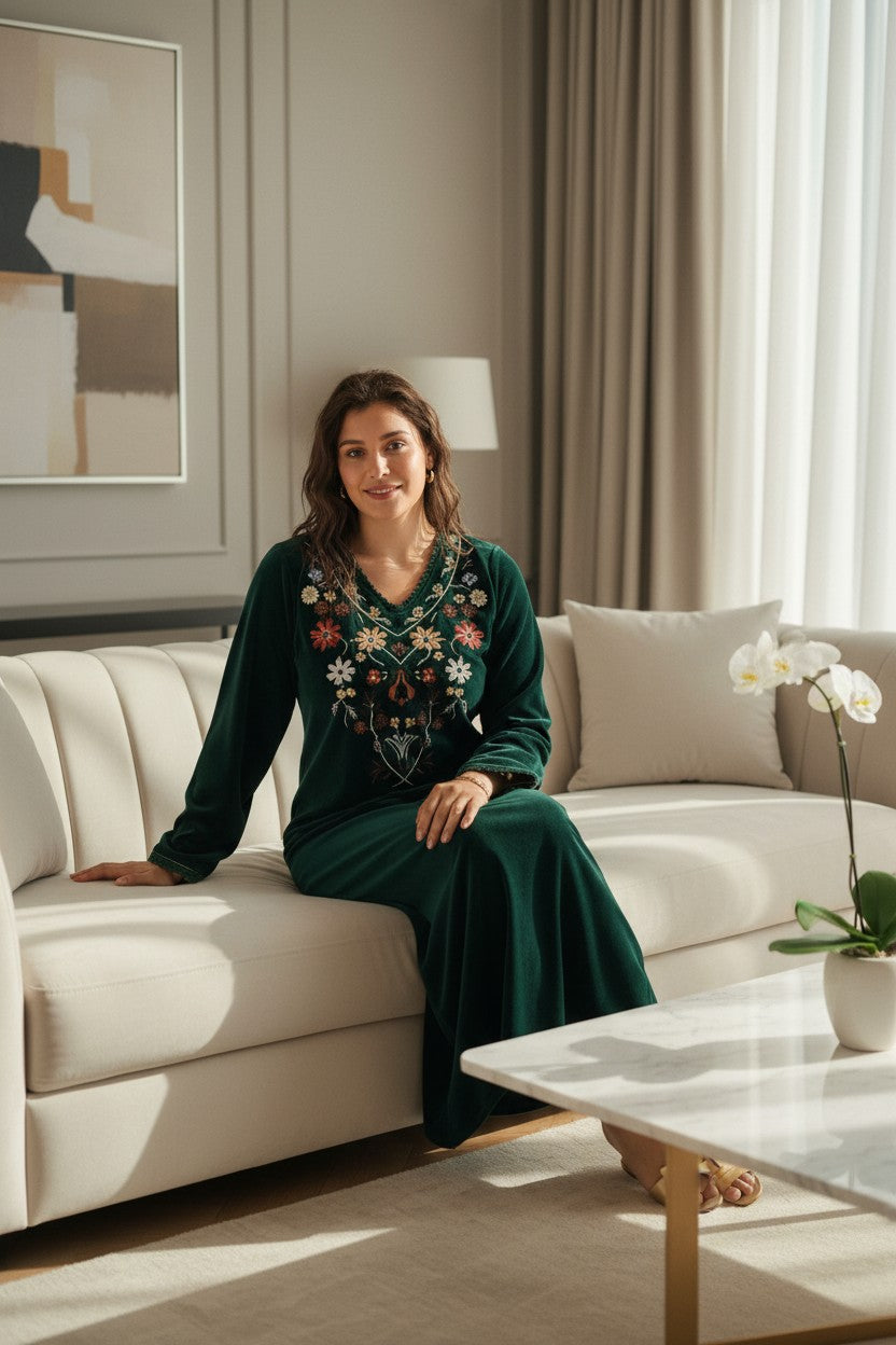Raneem Floral Embroidered Abaya | FW26