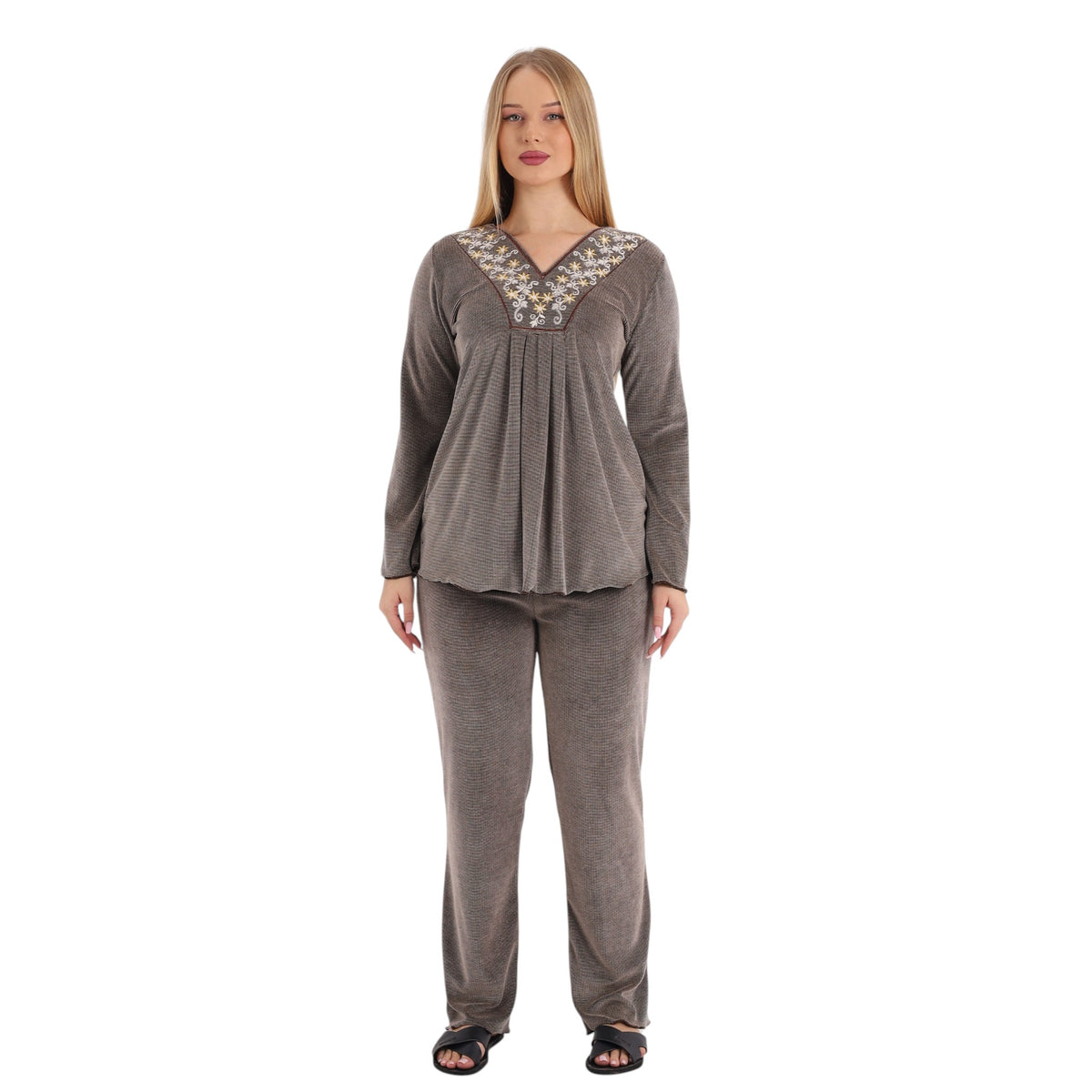 Viola Embroidered Pajama Set | FW26