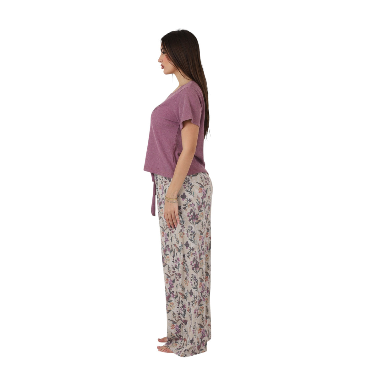 Floral Wide-Leg Pajama Set