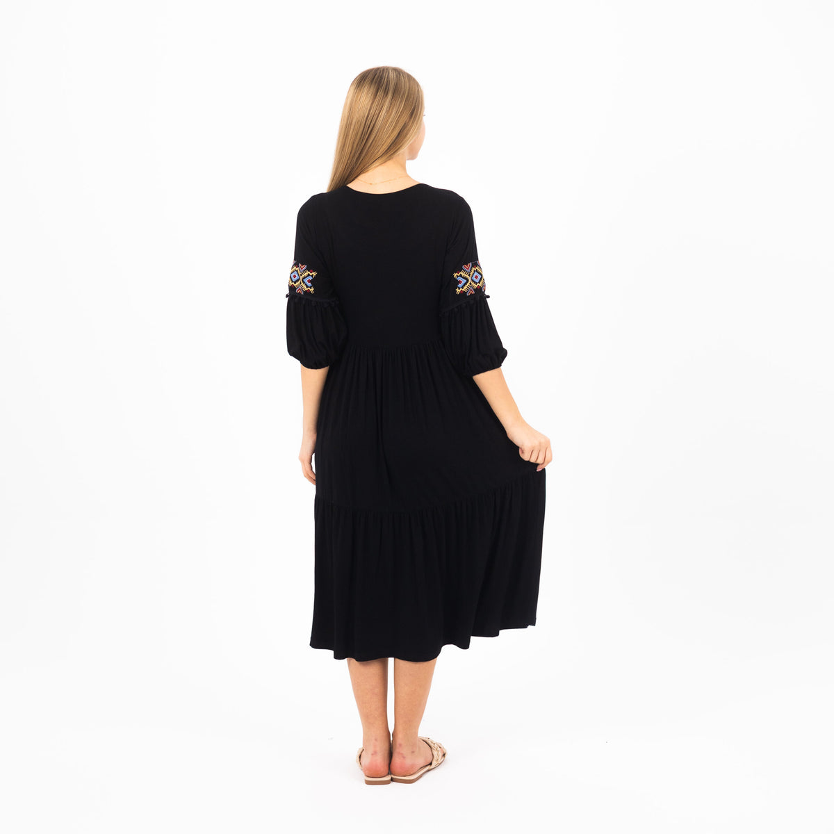 Floral Embroidered Midi Nightgown
