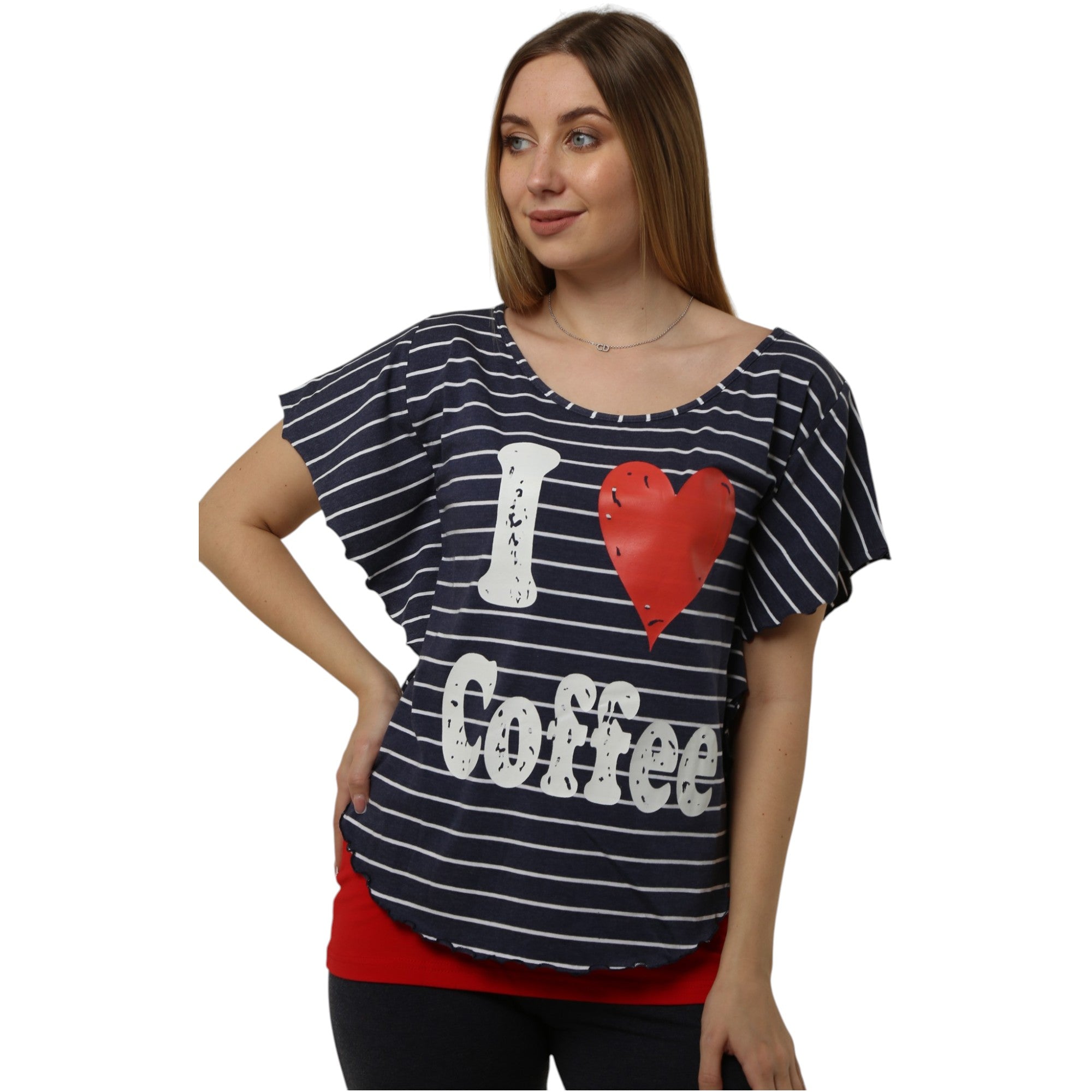 3-Piece Cotton Pajama Set – I Love Coffee Print, Comfortable Summer Sleepwear