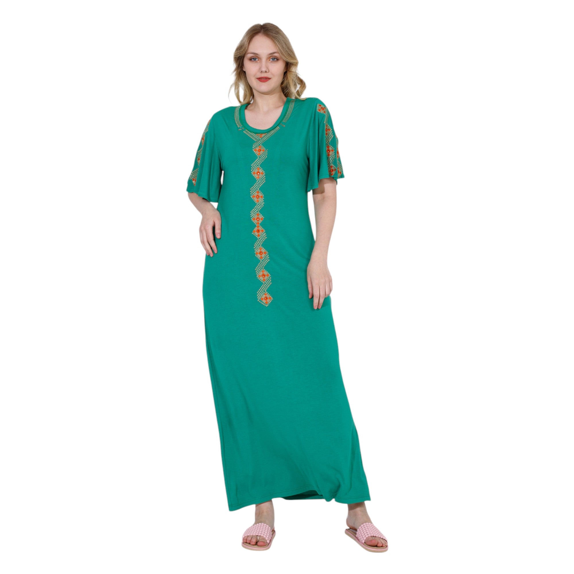 Embroidered Patterned Nightgown