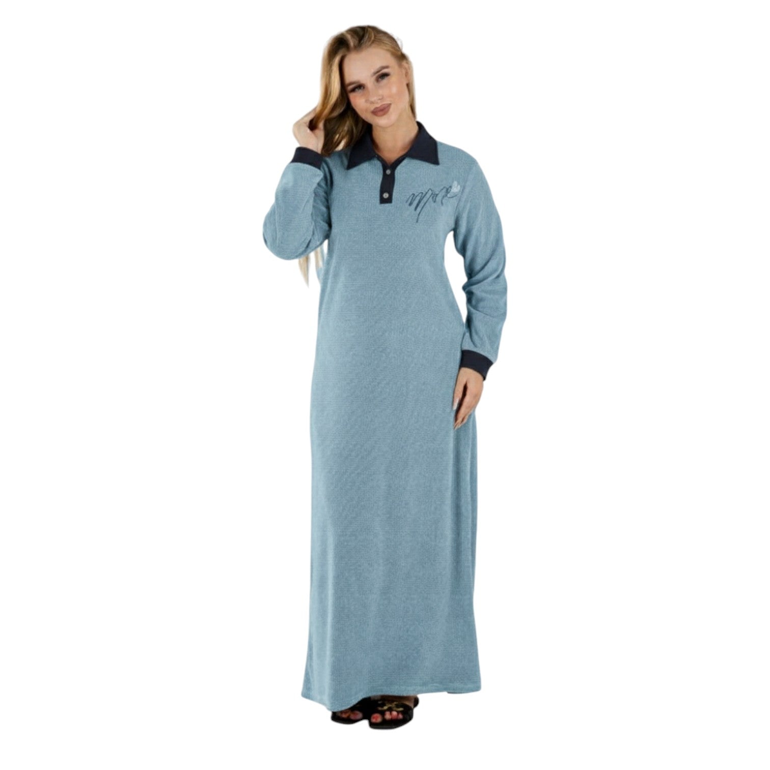 Women’s Soft Velvet Long Night Dress – Lavender Purple