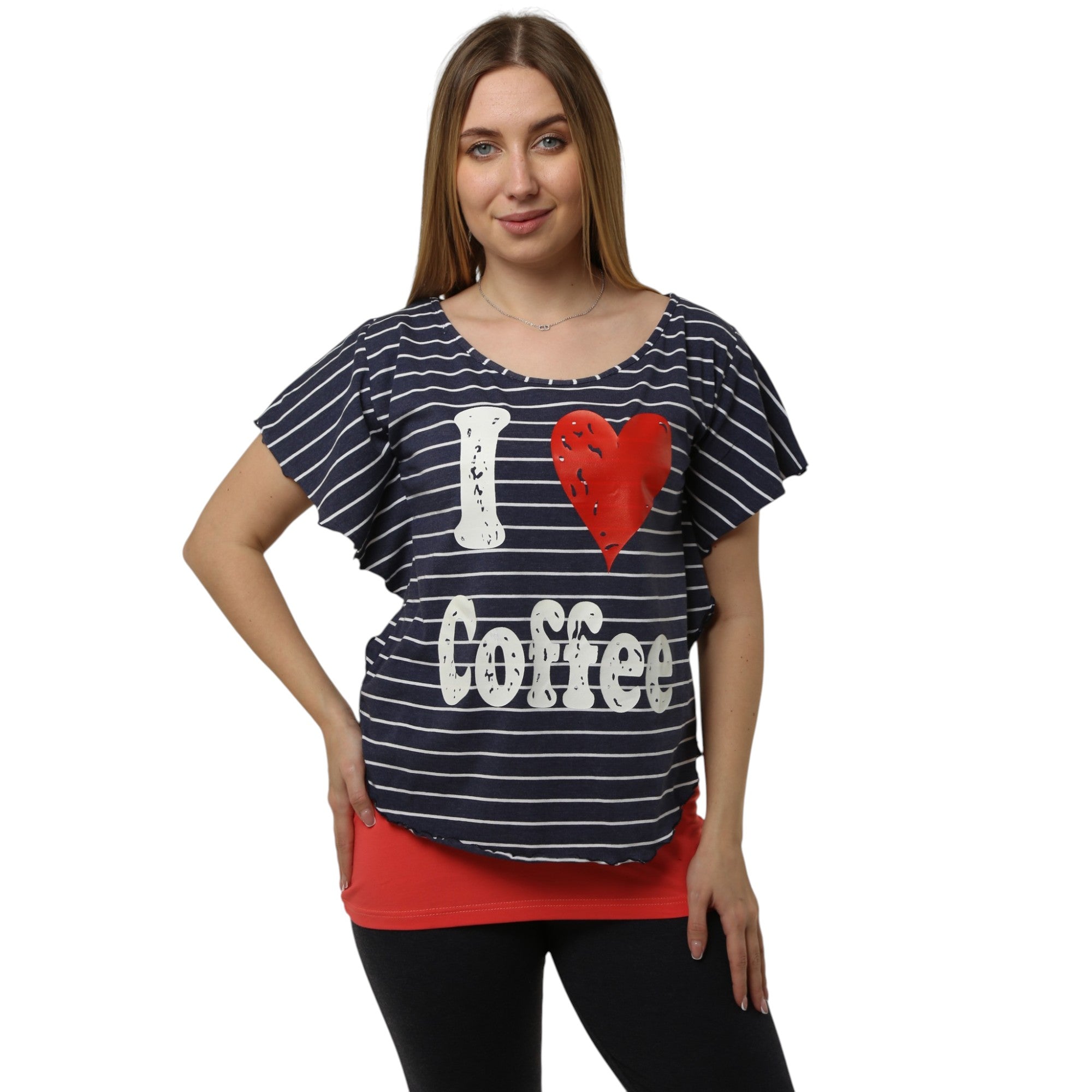 3-Piece Cotton Pajama Set – I Love Coffee Print, Comfortable Summer Sleepwear