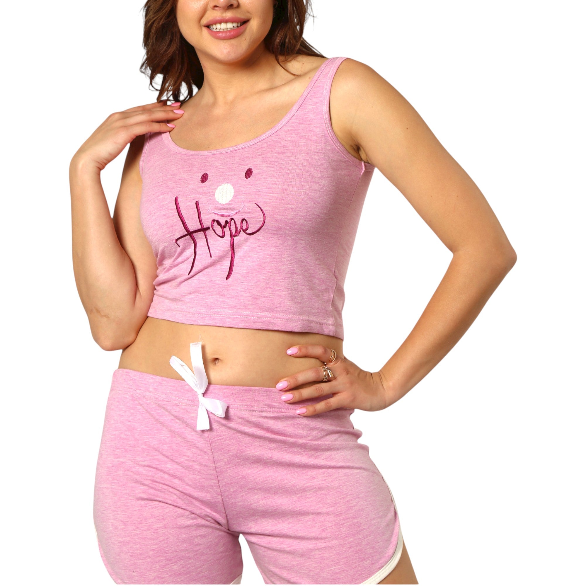 Hope Print Tank Shorts Pajama Set