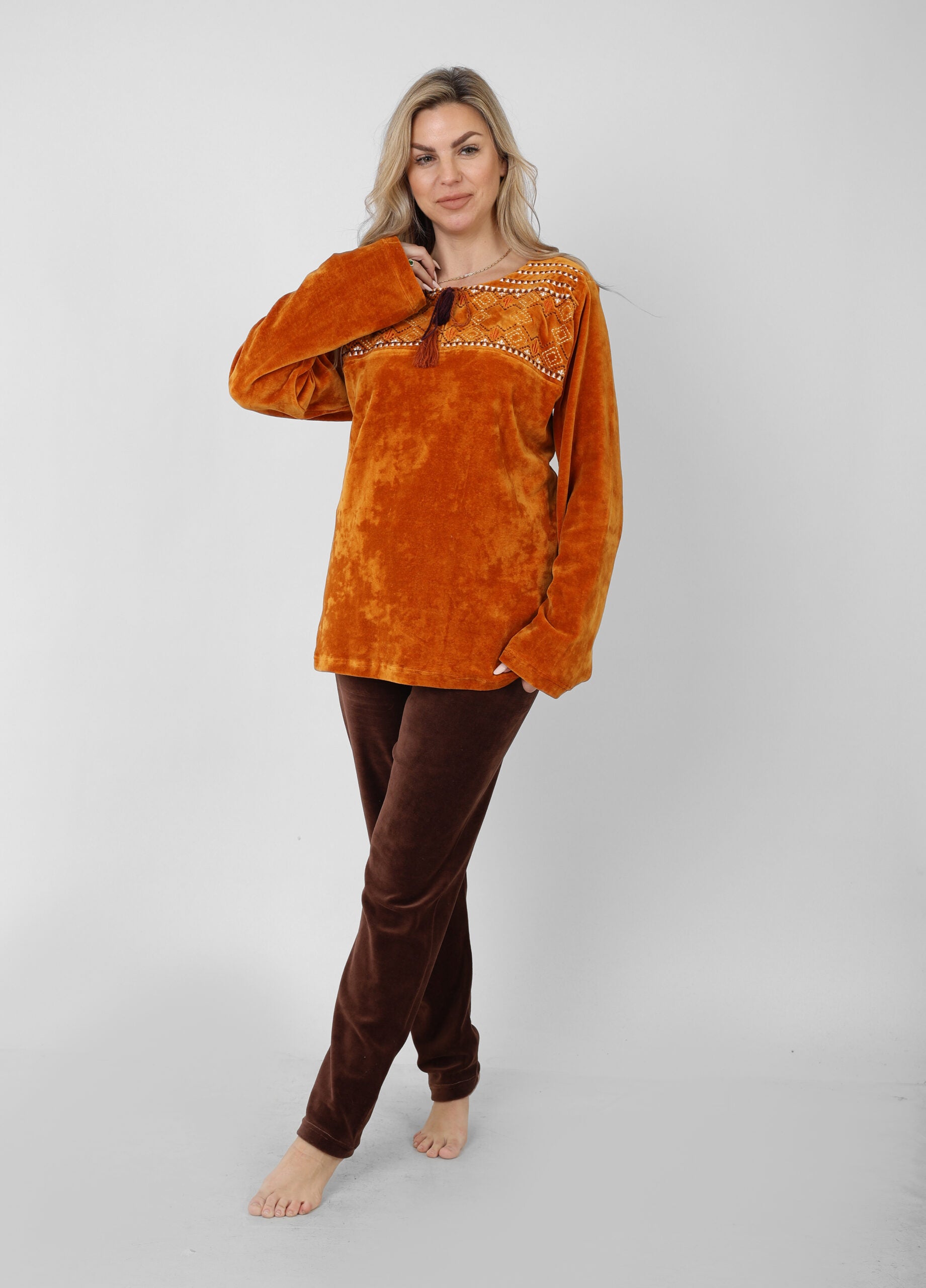 Plus Size Velvet Winter Pajama – Elegant, Warm & Comfortable