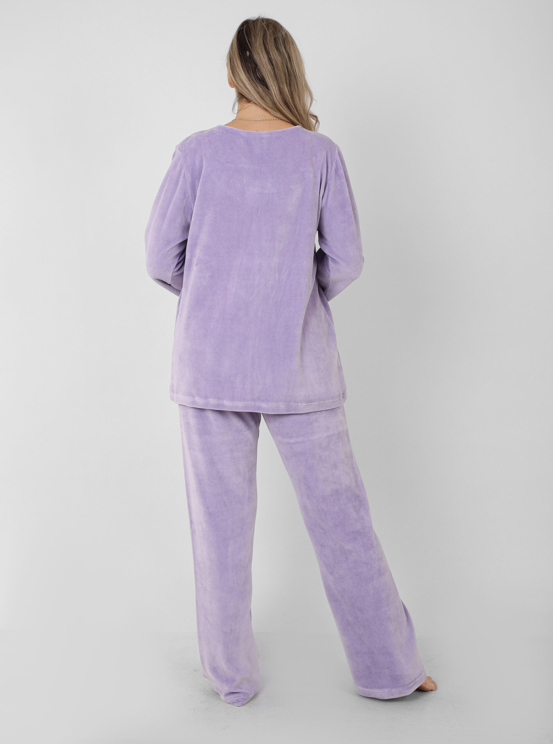 Women’s Velvet Pajama Set – Soft Embroidered Winter Sleepwear | Cozy Warm Homewear