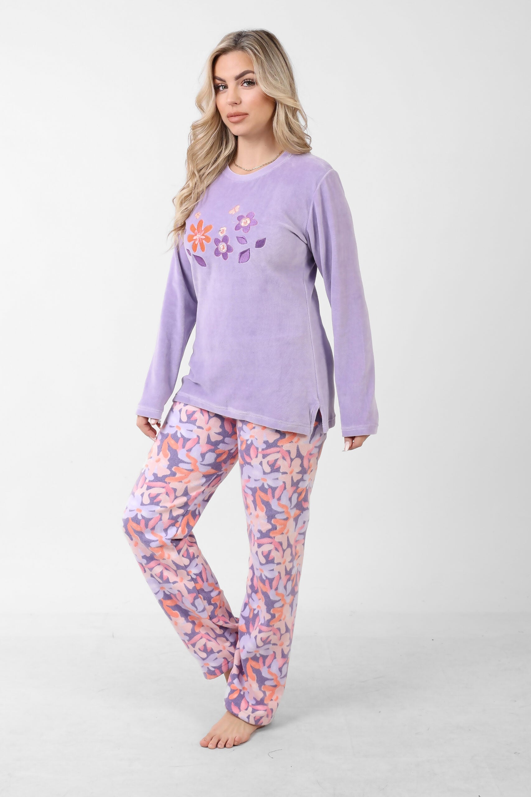 Velvet Soft Embroidered Pajama – Luxurious Comfort for Winter
