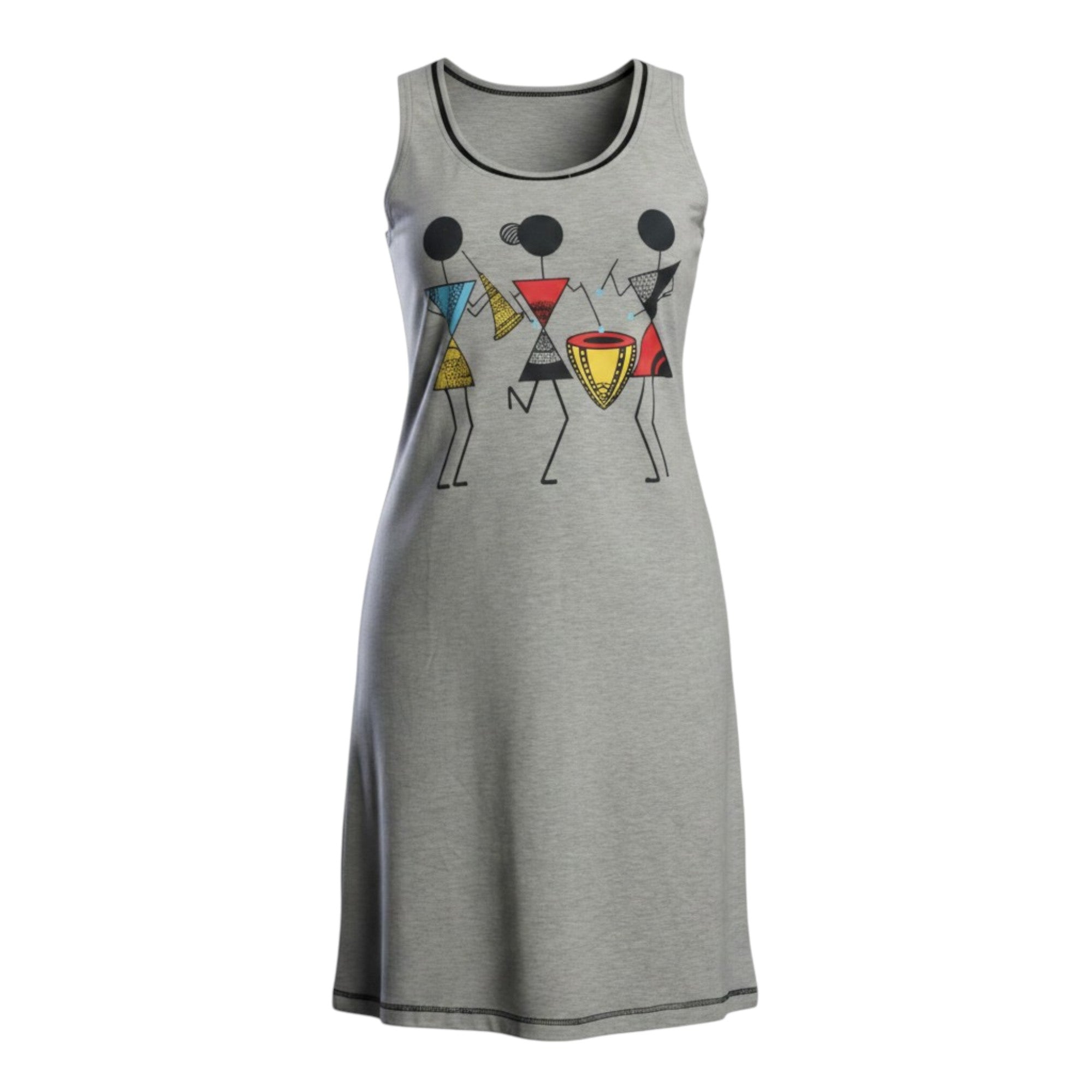 Geometric Figure Sleeveless Nightgown