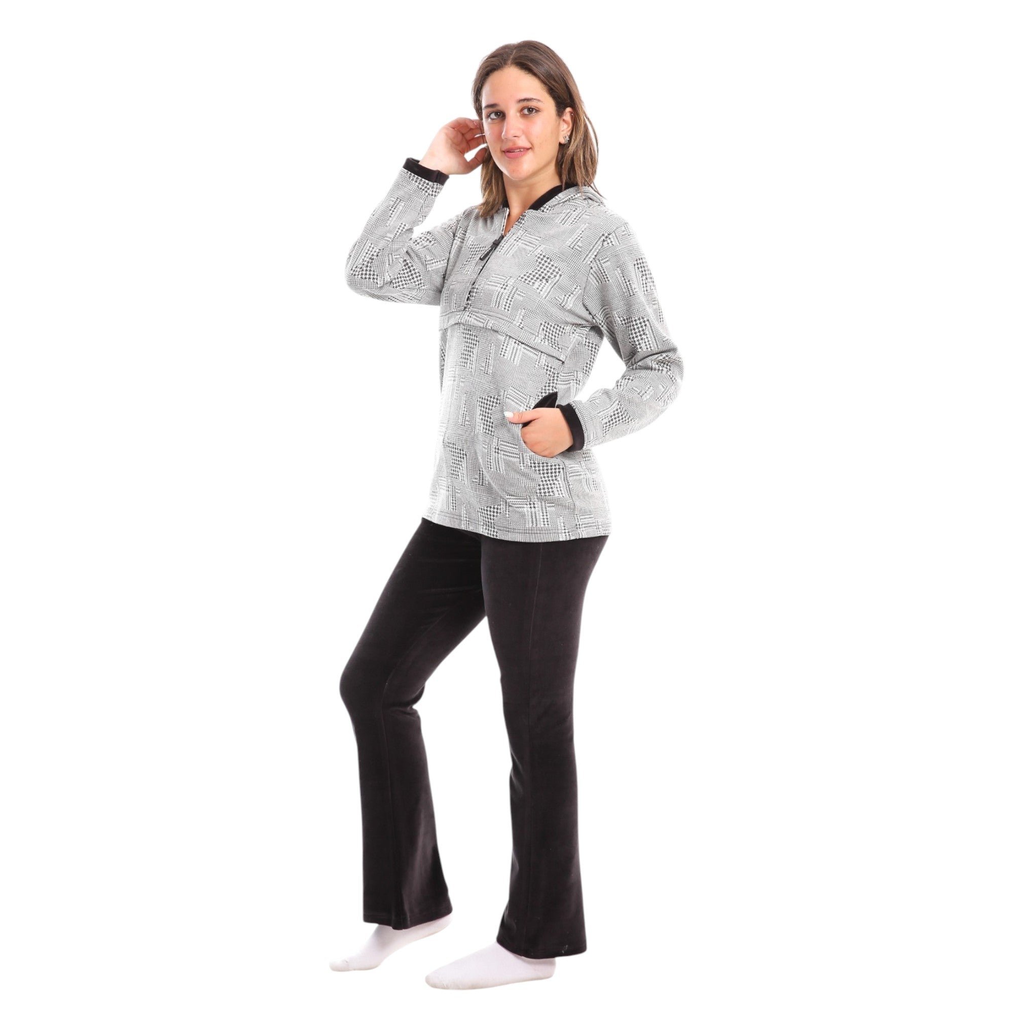 Print Melton Pajama Set