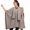 Plaid Tie-Front Shawl