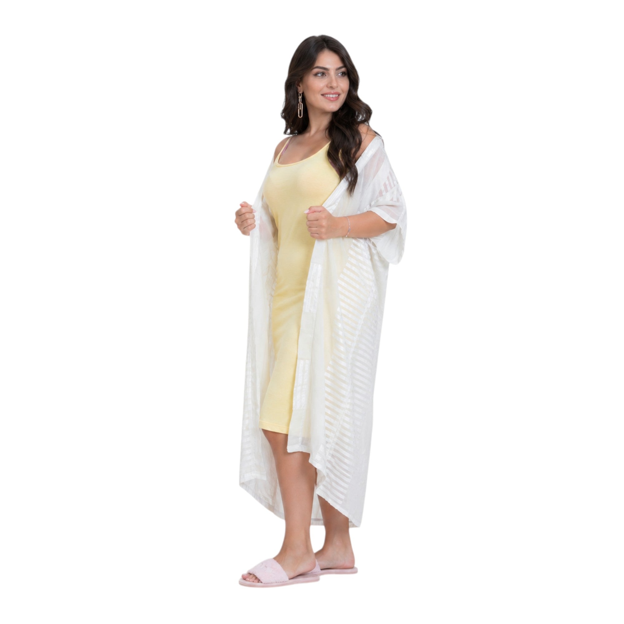 Sleeveless Nightgown with Chiffon Robe