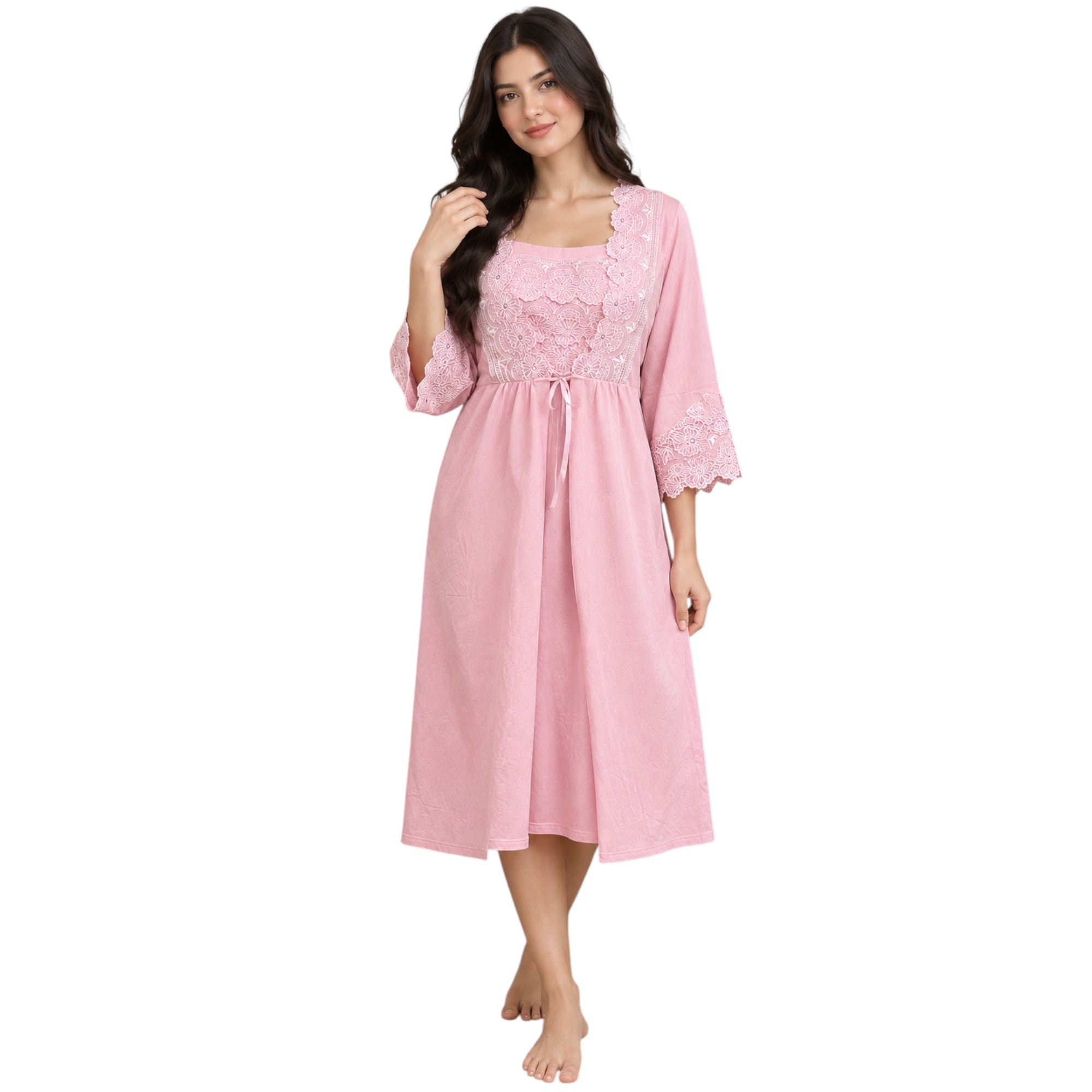 Floral Lace Nightgown & Robe