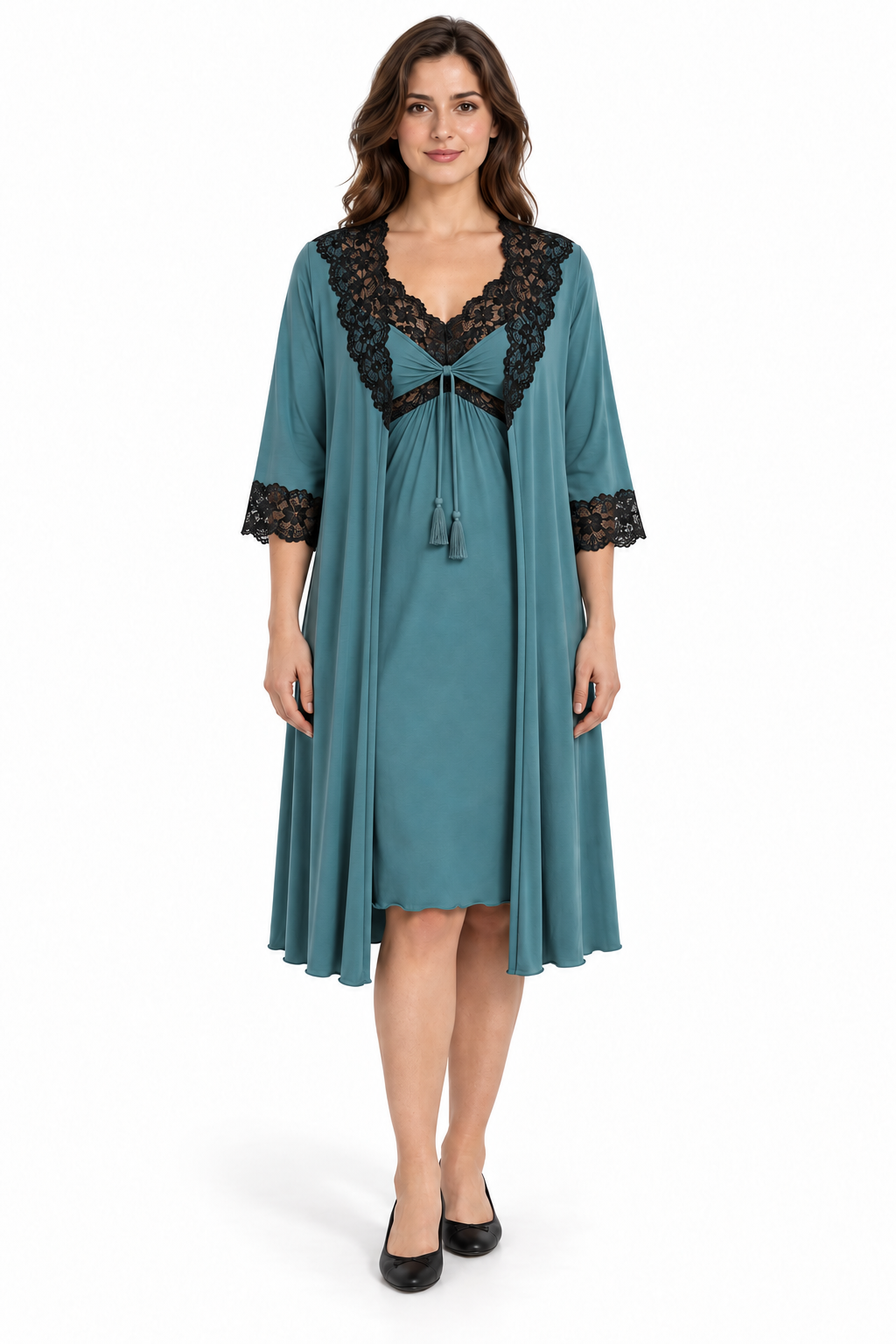 2-Piece Set Robe + Nightgown