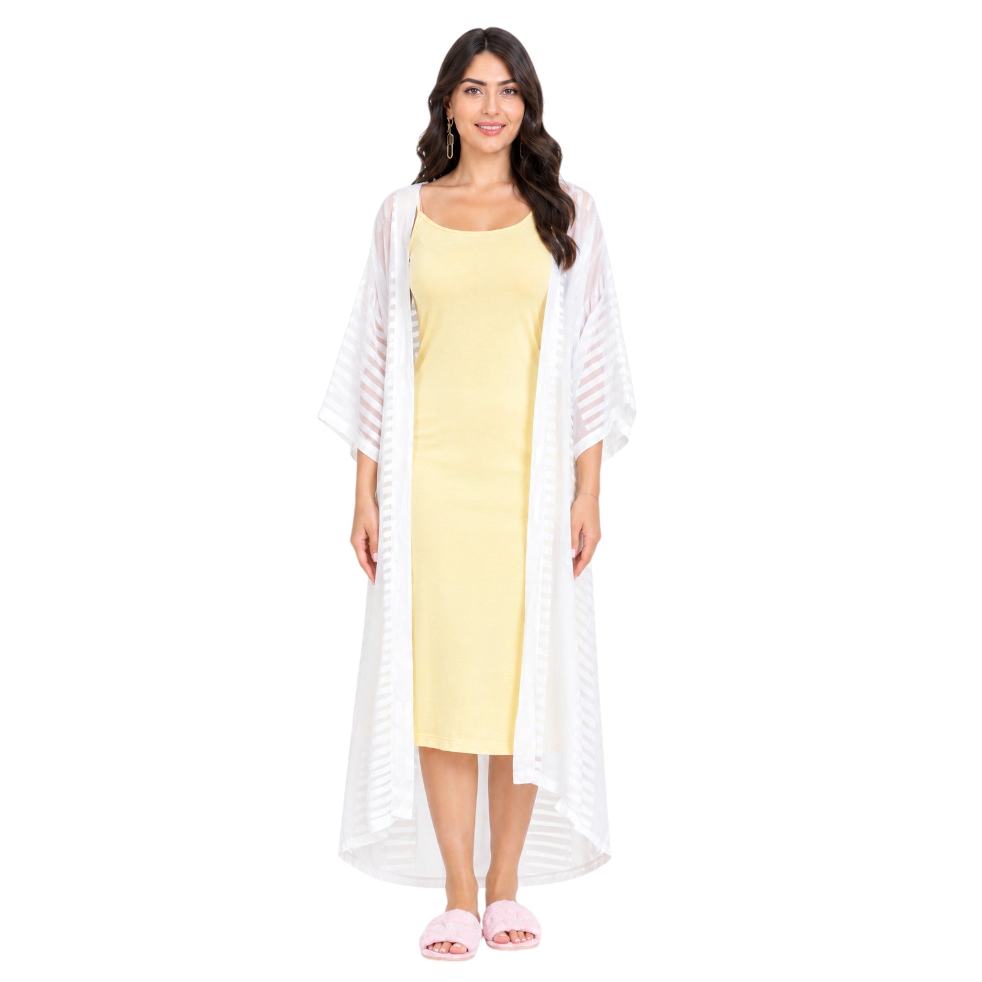 Sleeveless Nightgown with Chiffon Robe