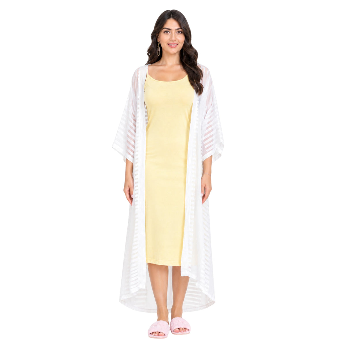 Sleeveless Nightgown with Chiffon Robe