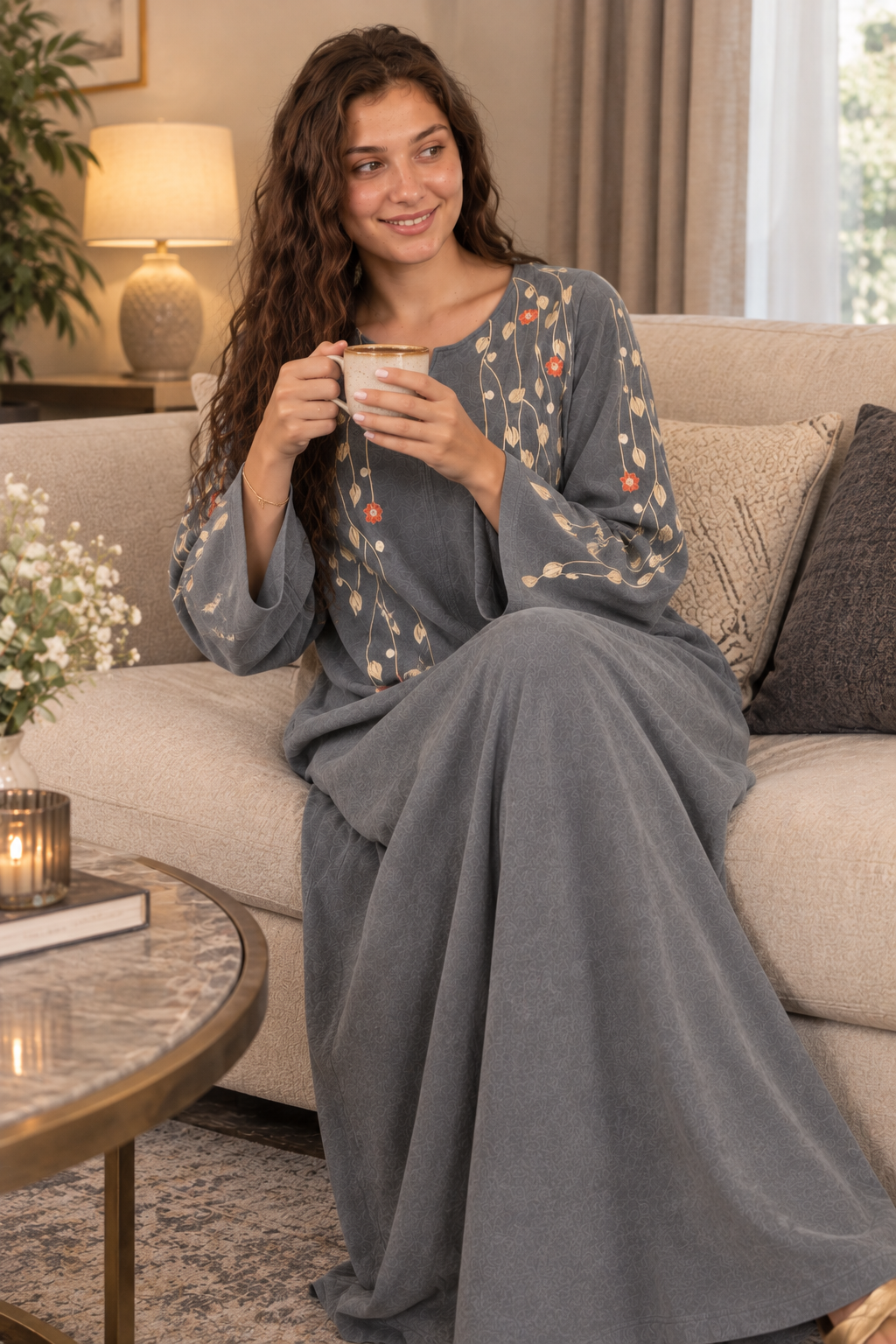 Leaf Embroidery Awraq Abaya | FW26