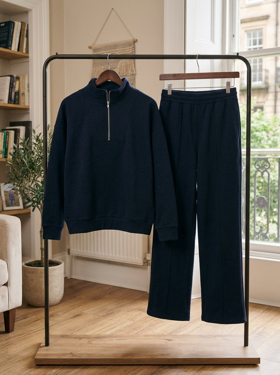 Farah Zip-Neck Pajama Set | FW26