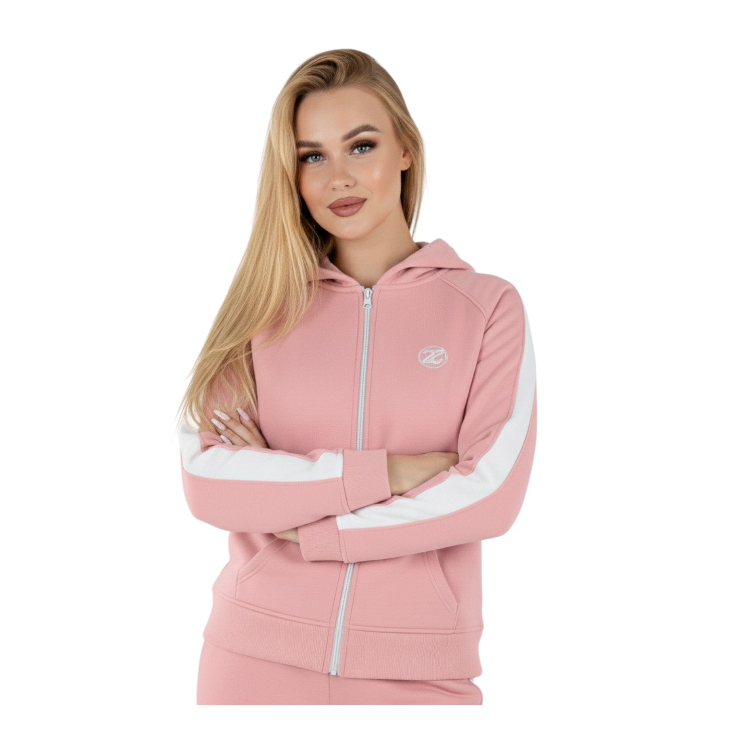 Women’s Premium Light Blue Milton Cotton Tracksuit – Full Zip Hoodie & Comfy Joggers | Sporty, Cozy & Stylish Winter Set