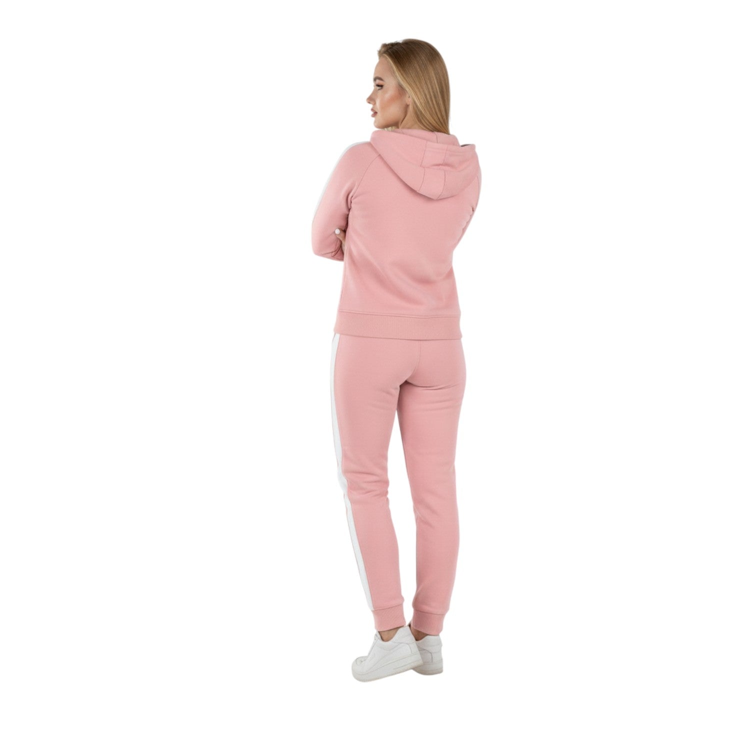 Women’s Premium Light Blue Milton Cotton Tracksuit – Full Zip Hoodie & Comfy Joggers | Sporty, Cozy & Stylish Winter Set