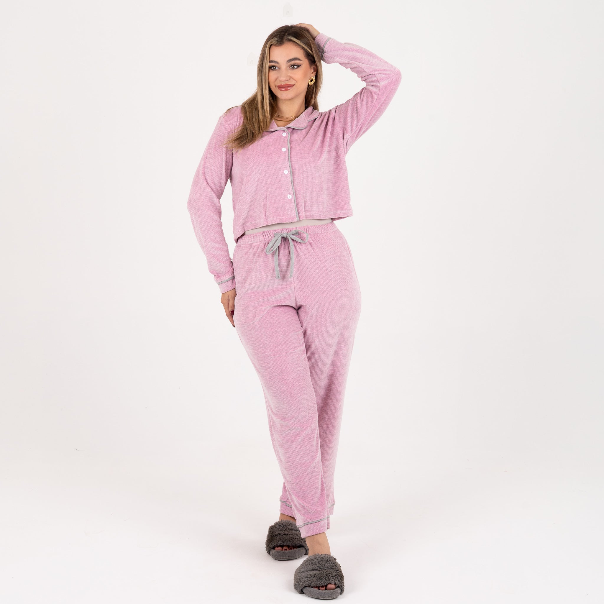 Classic Velvet Pajama Set – Elegant Comfort for Every Season