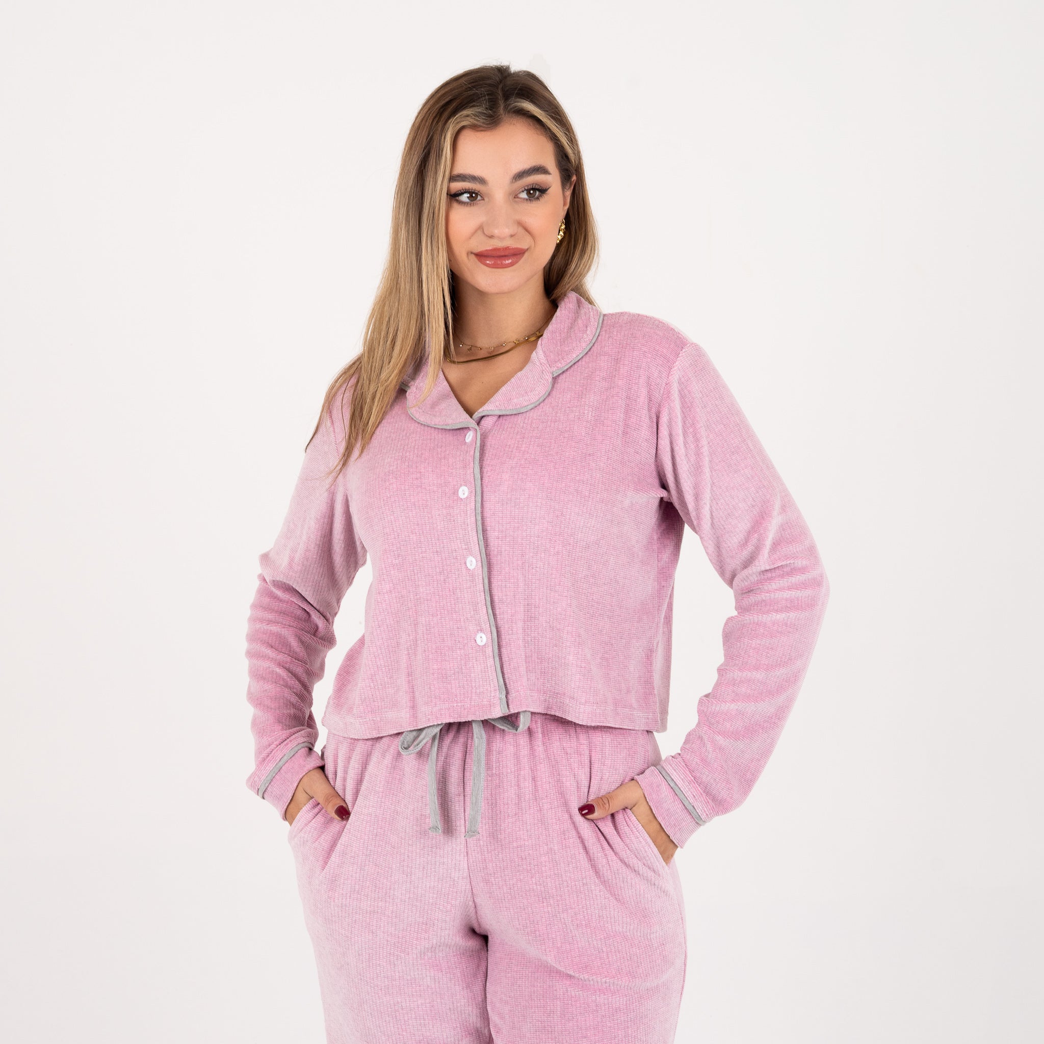 Classic Velvet Pajama Set – Elegant Comfort for Every Season