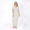 Elegant Cotton Printed Nightdress – Short Sleeve, Full Length