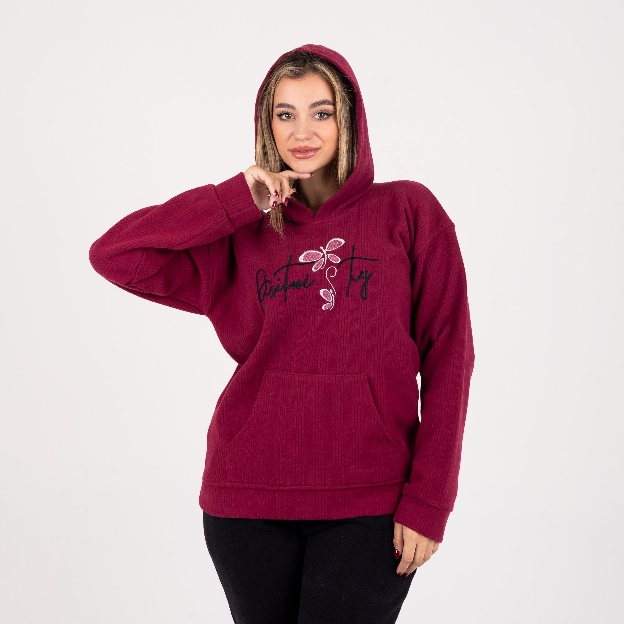 Women’s Jacquard Hoodie  | Cozy Winter Style