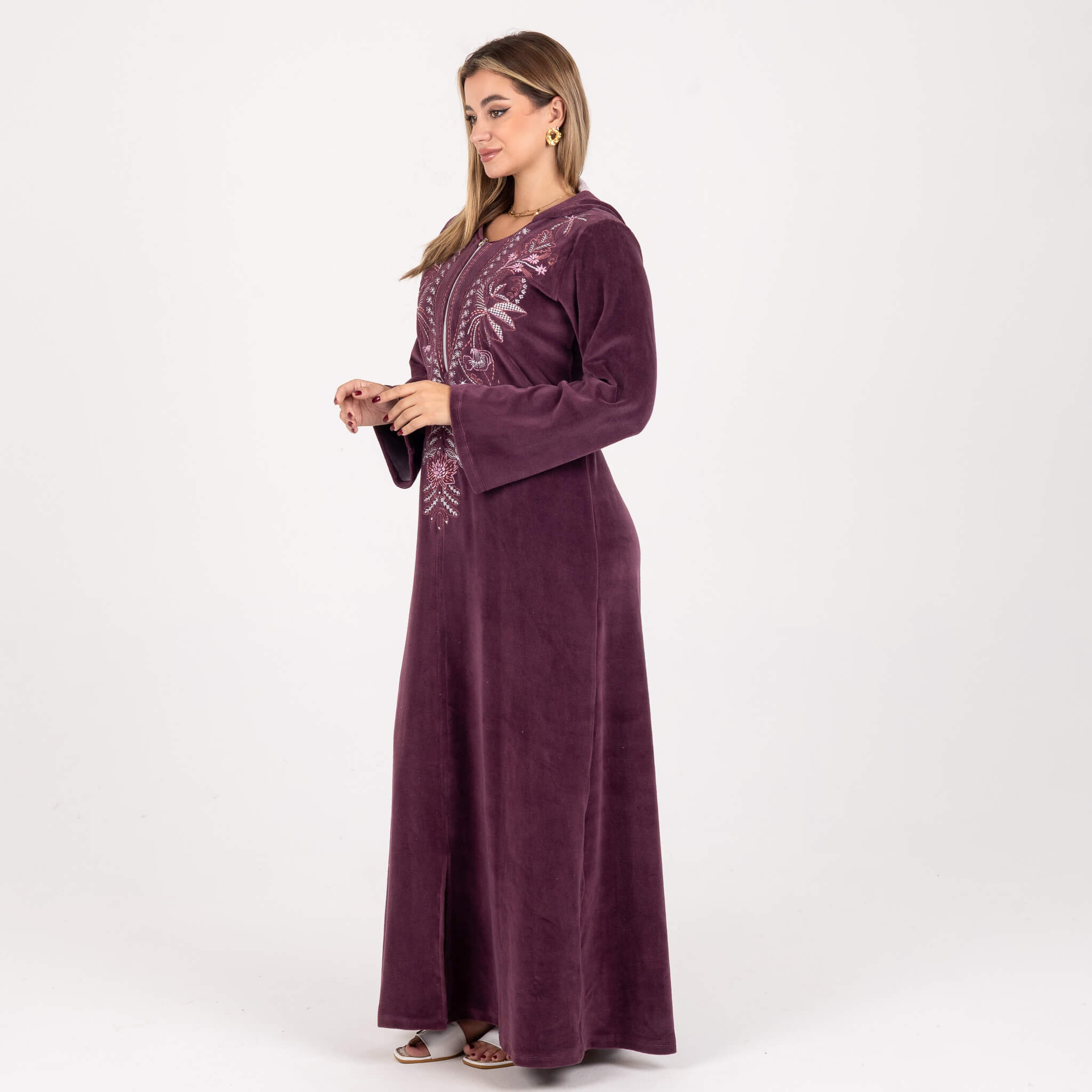 Elegant Velvet Embroidered Abaya
