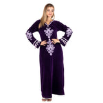 Elegant Velvet Kaftan with Intricate Embroidery