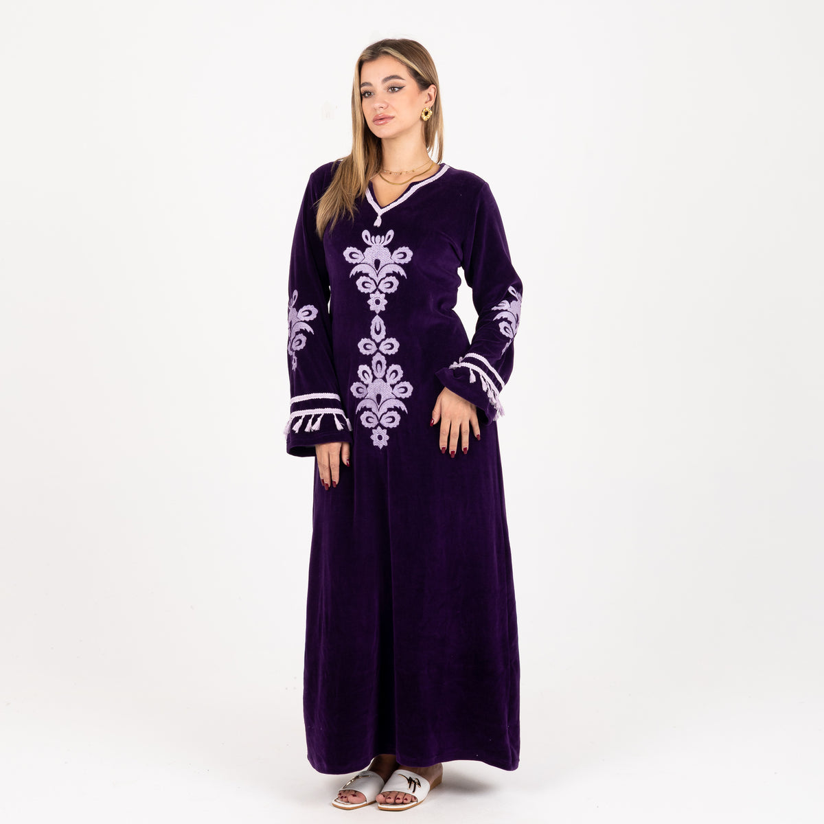 Amira Ornate Embroidered Velvet Abaya | FW26
