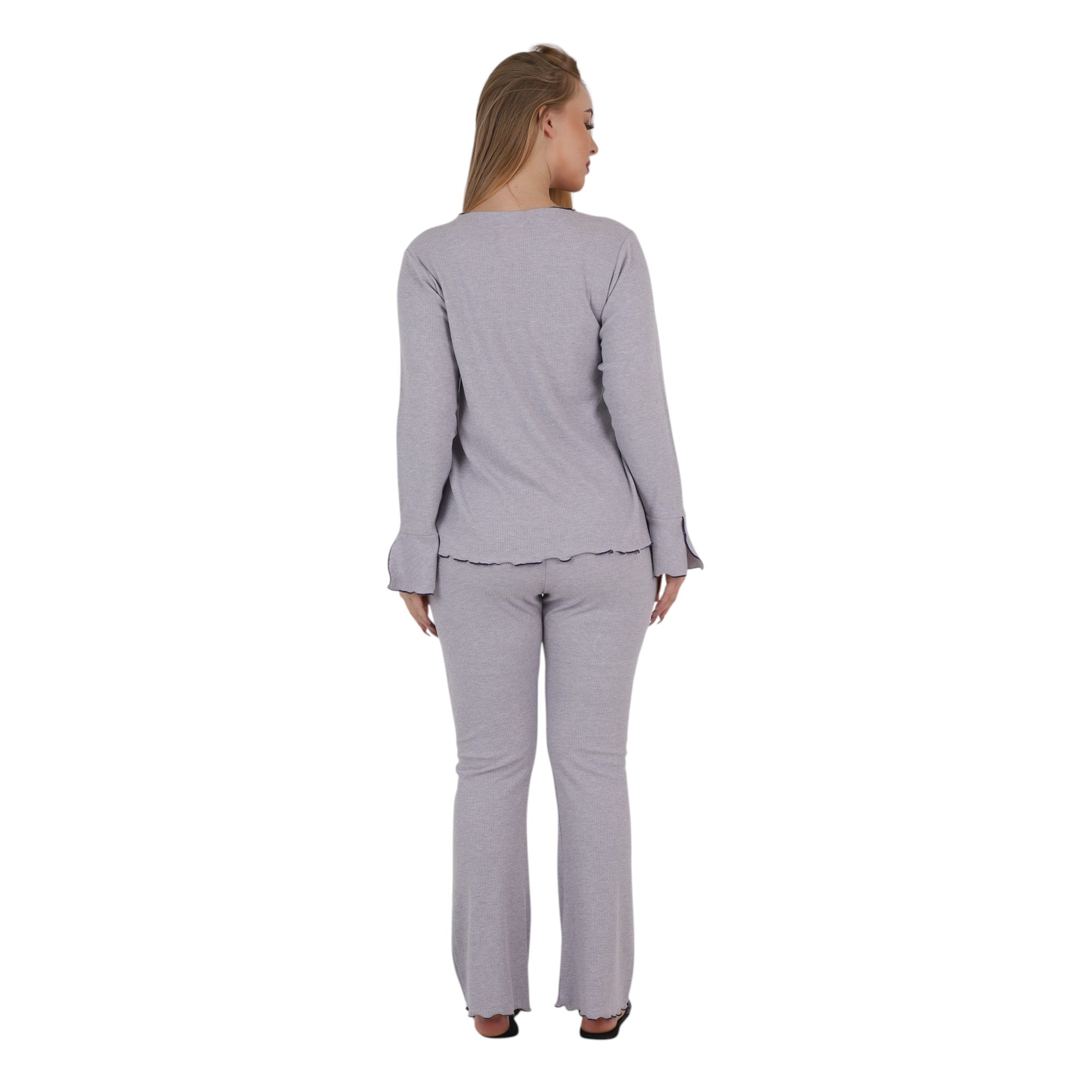 Soft Ribbed Button Lounge Set