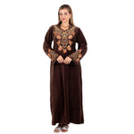 Royal Velvet Embroidered Abaya – Golden Accents | Luxury Modest Wear |