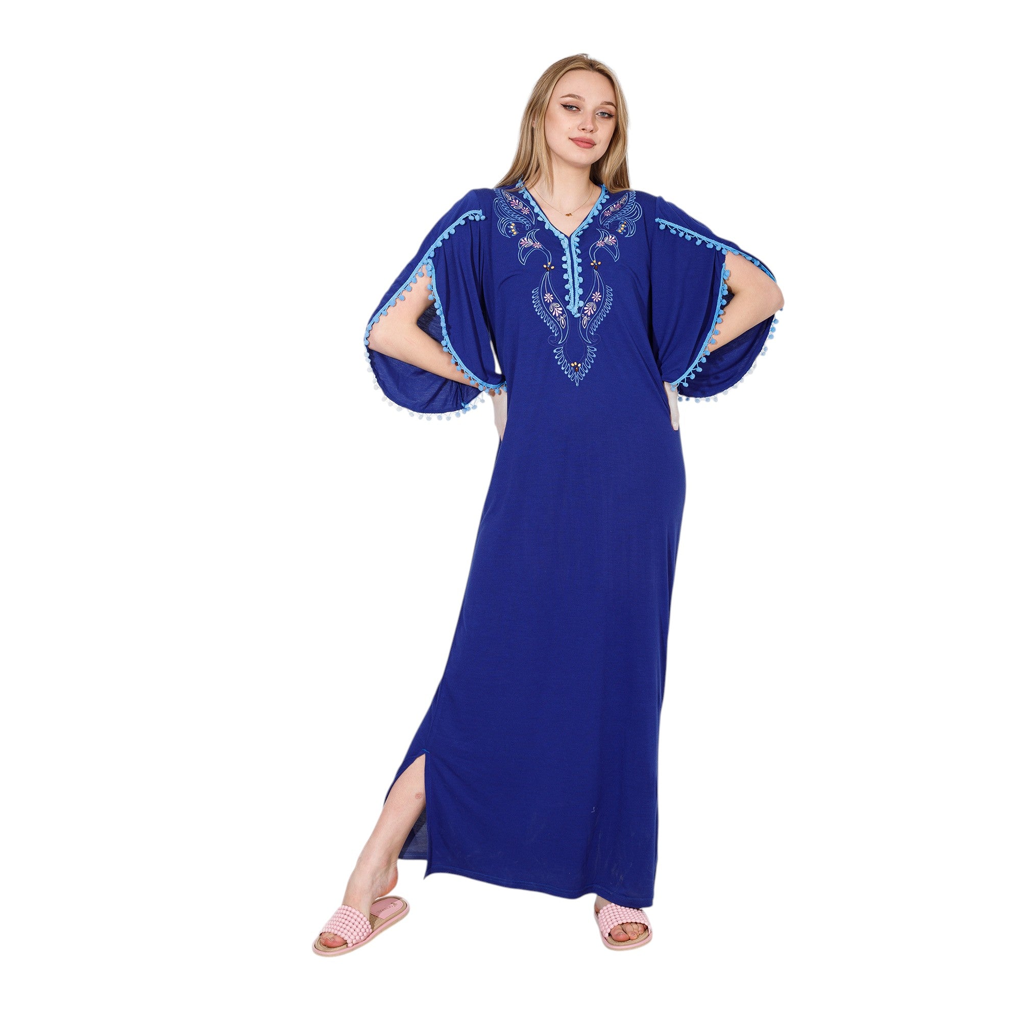 Embroidered Flare Sleeve Nightgown