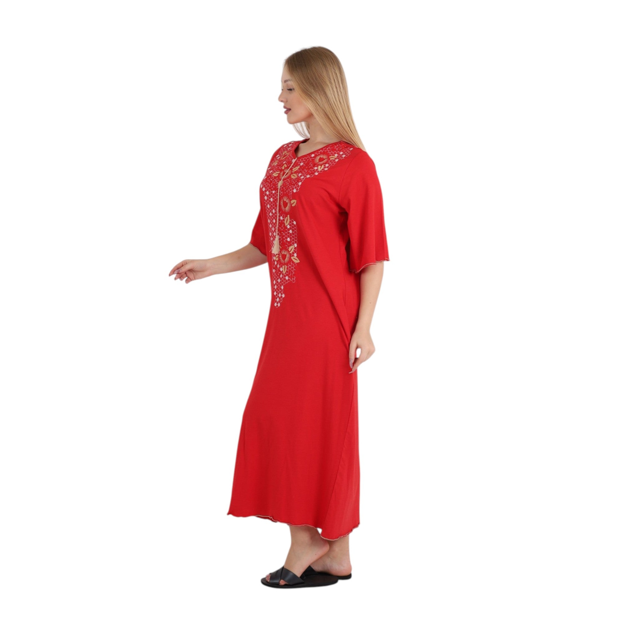 Elegant Cotton Embroidered Abaya