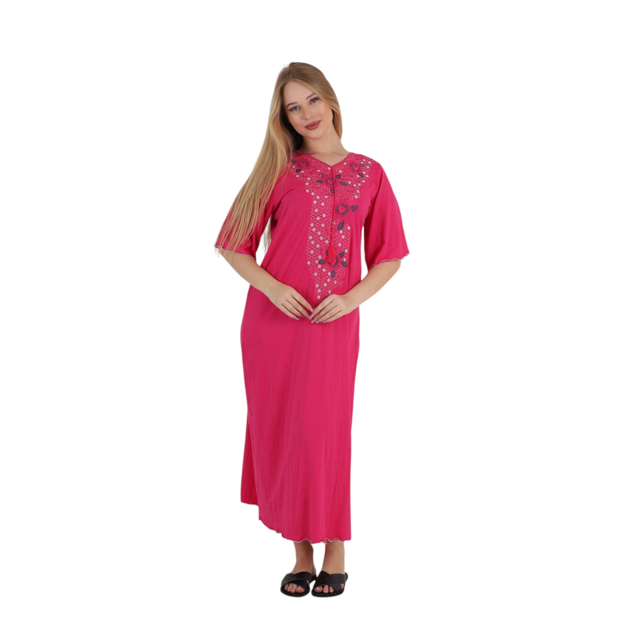 Elegant Cotton Embroidered Abaya