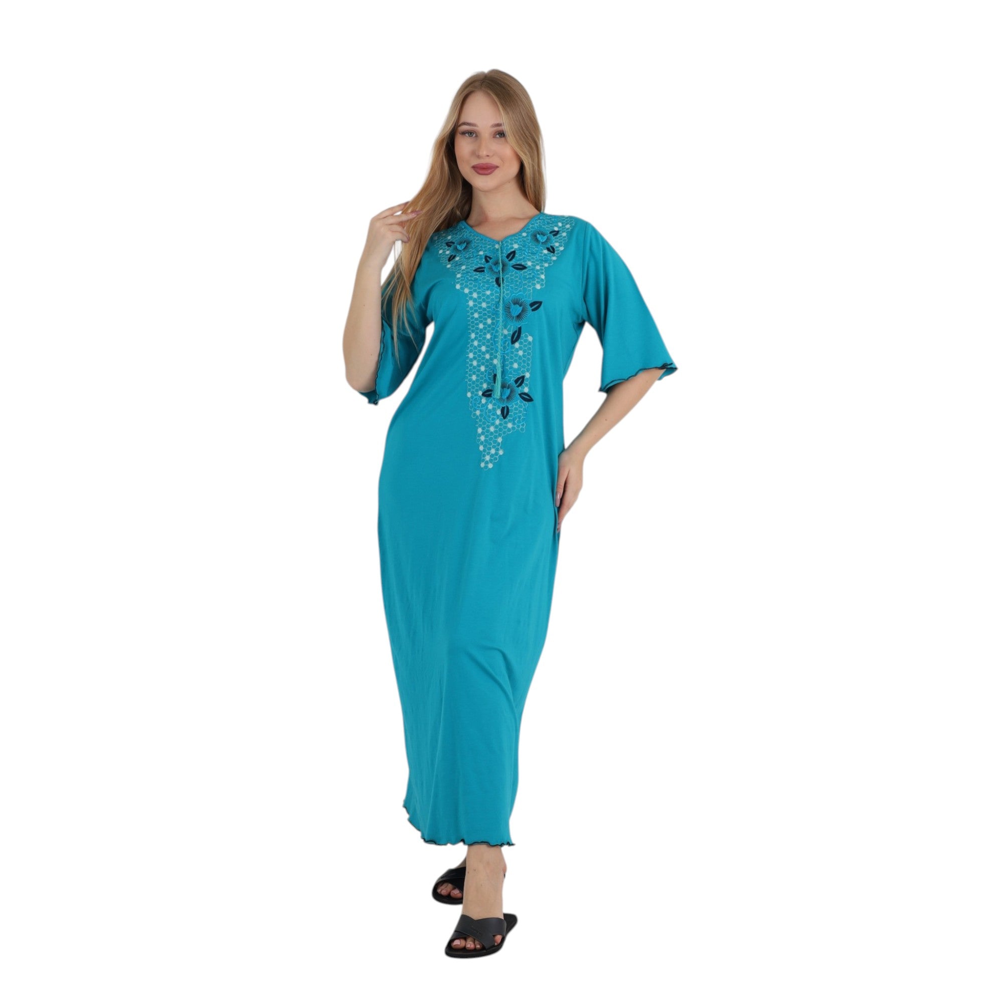 Elegant Cotton Embroidered Abaya