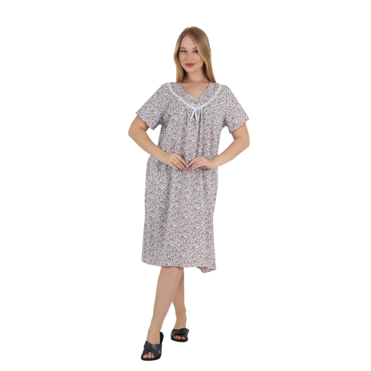 Plus Size Lace Trim Nightgown 2XL-5XL