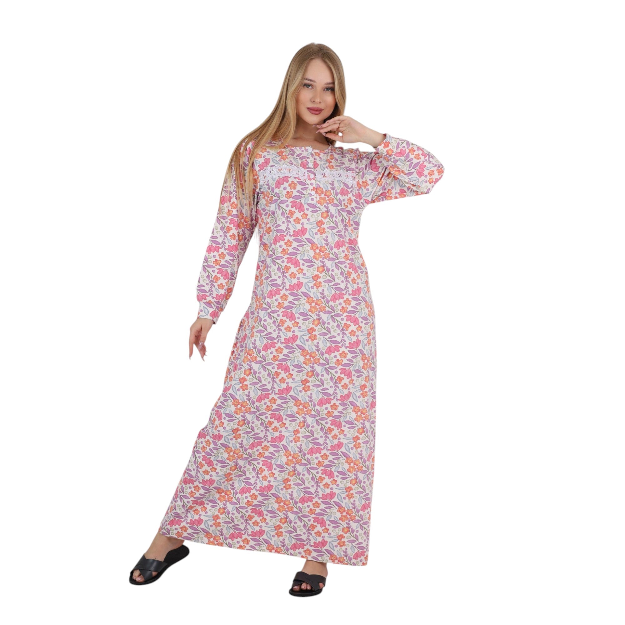 Floral Printed Maxi Abaya