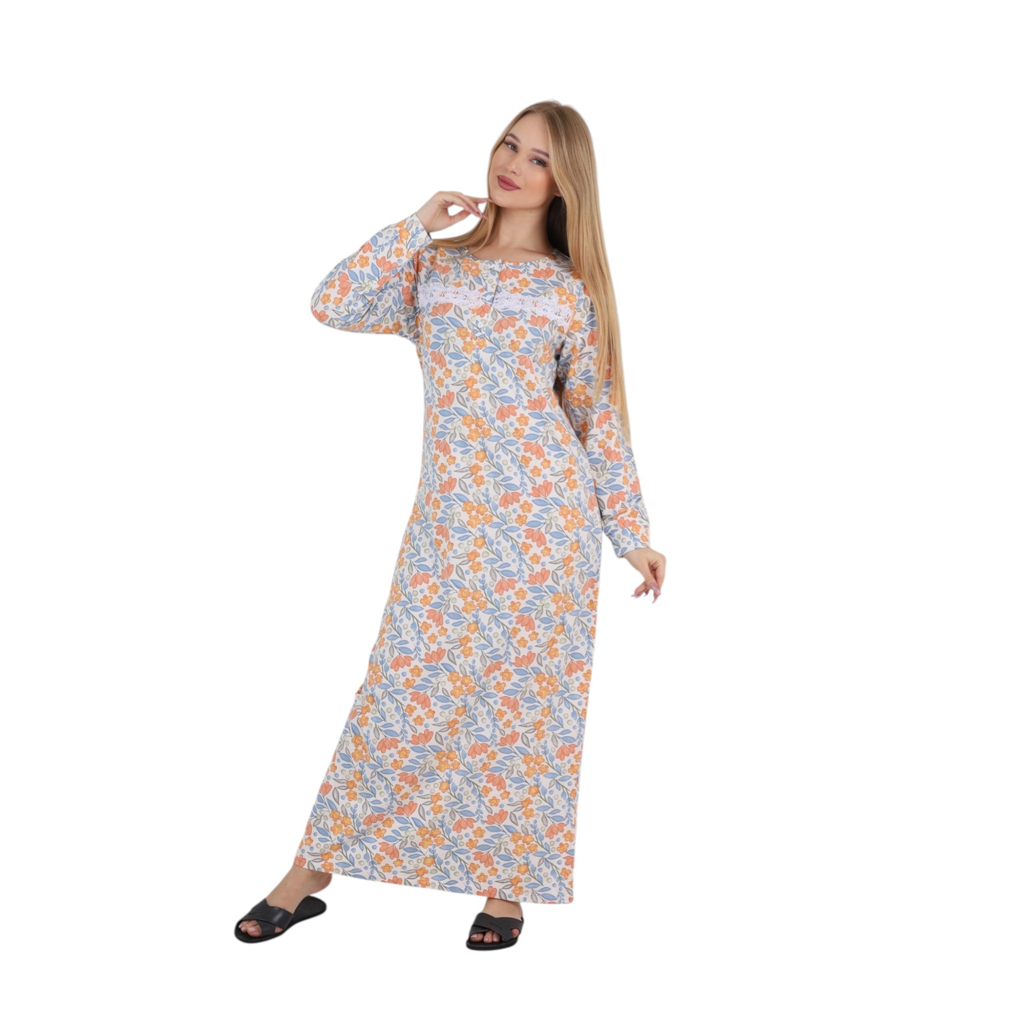 Floral Printed Maxi Abaya